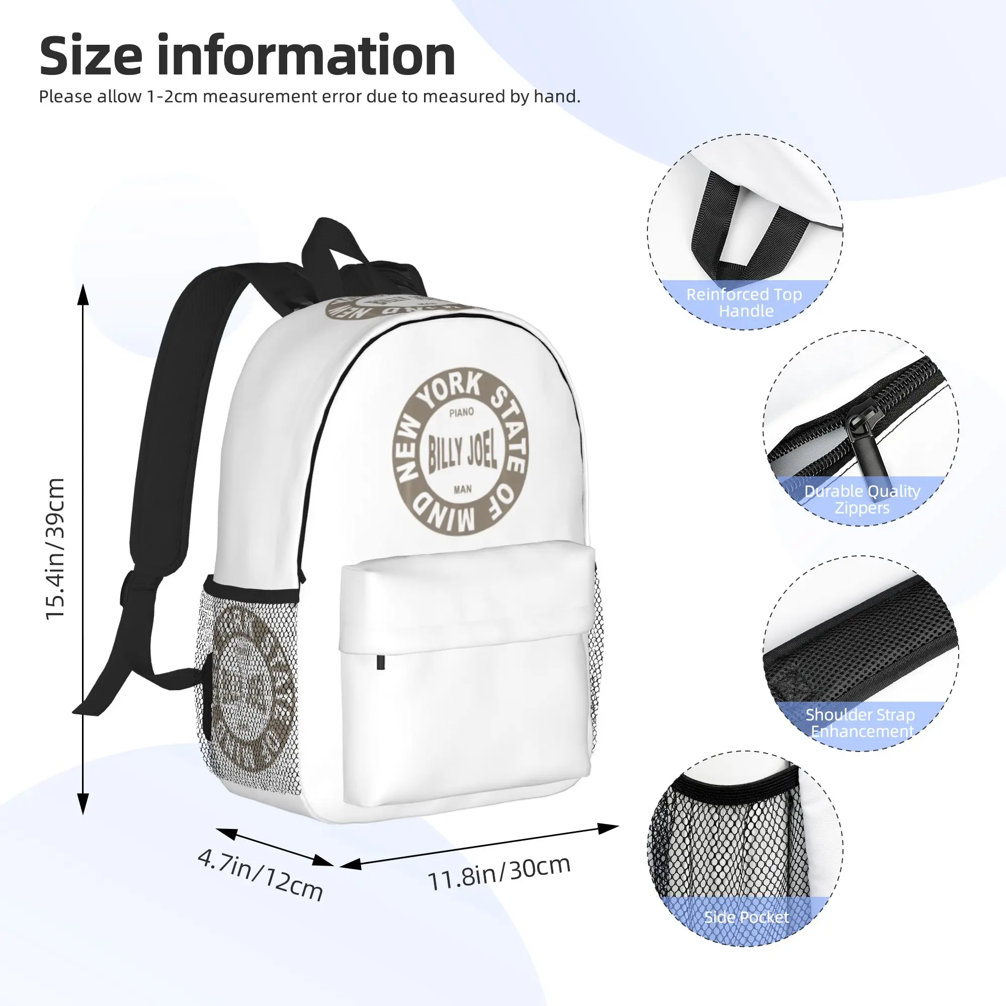 Billy Joel Art Backpack Hot Sale Daypack Large Capacity Boys Girls BookBag Shoulder Bags for Men Women School Bag