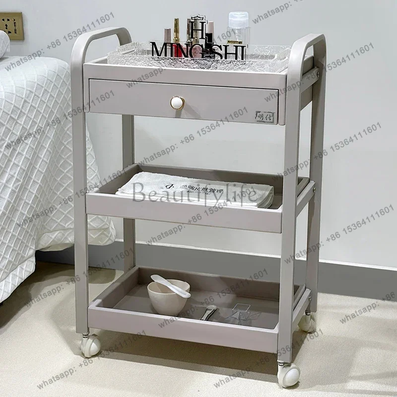 LJY Organizer Rotating Salon Trolley Moving Nordic Unique Storage Trolley Cart Luxury Tool Carritos Organizadores Salon Furnitur