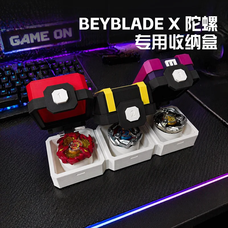 3D Printing Pokemon Storage Box For Beyblade X Spinner Portable Organizer Case Collectible Display Container For Game Hobby