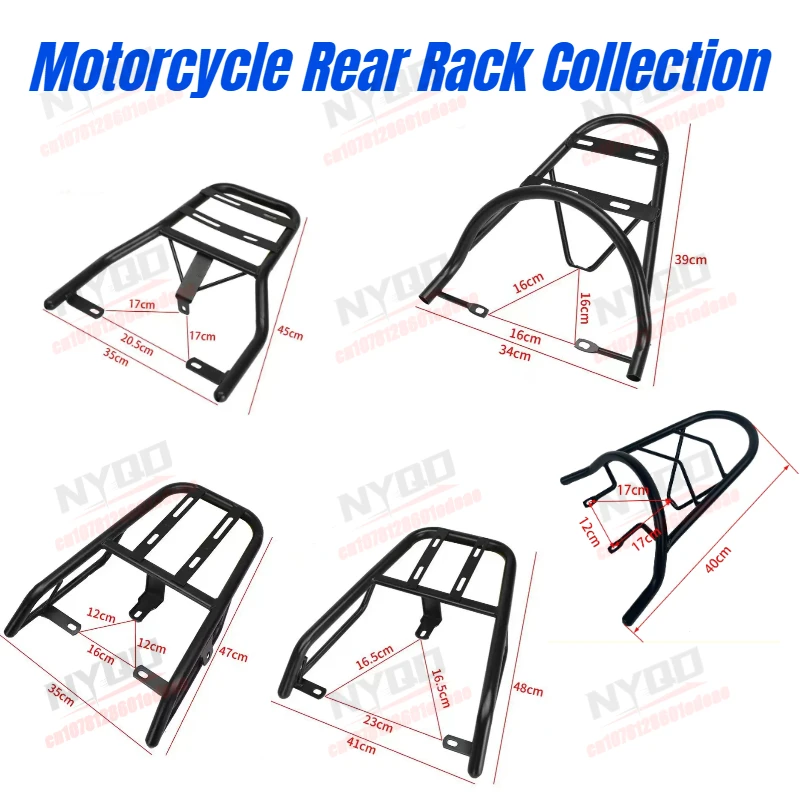 

Multiple Styles Motorcycle Scooter Rear Aluminum Rack Universal Cargo Bracket Motorcycle Rear Rack Collection