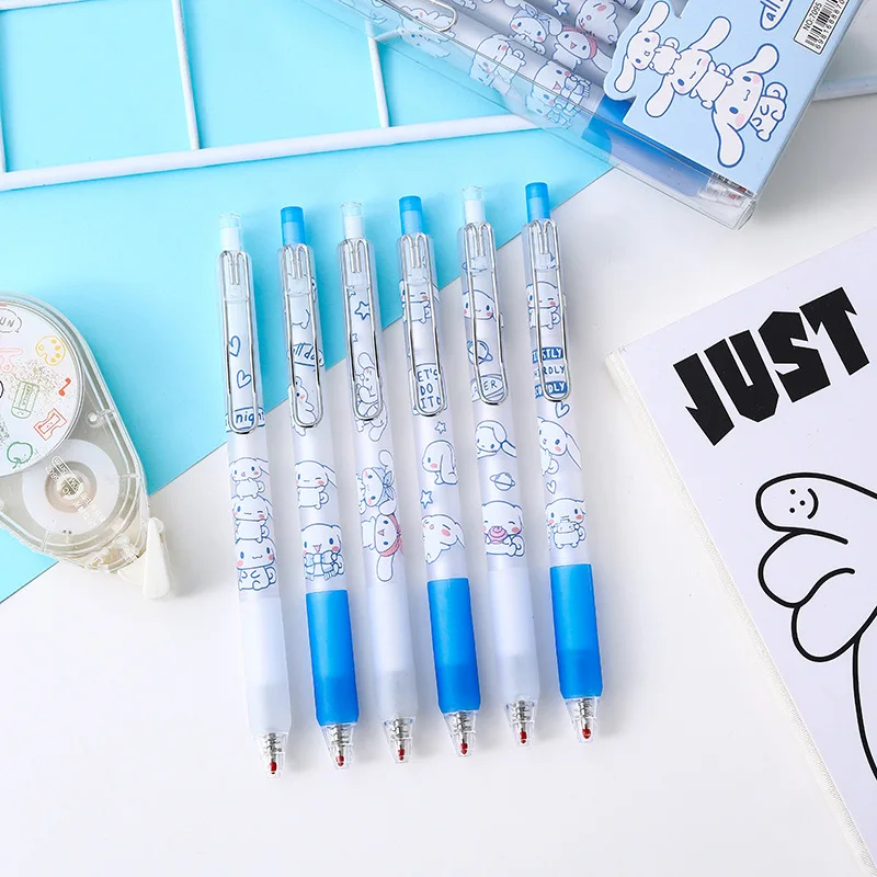 36 Pcs Creative Cartoon Dog Metal Hook Press Gel Pen Student Stationery Cute Press Style Neutral Pen Wholesale