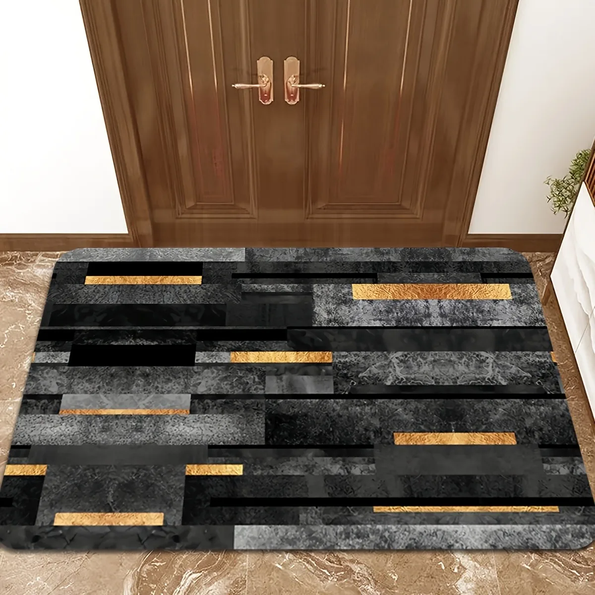

1PC Wooden floor pattern Door Mats Kitchen Rugs Non-Slip Pop design Living room Rugs Bath Mat Carpet for Home Sink Laundry Decor
