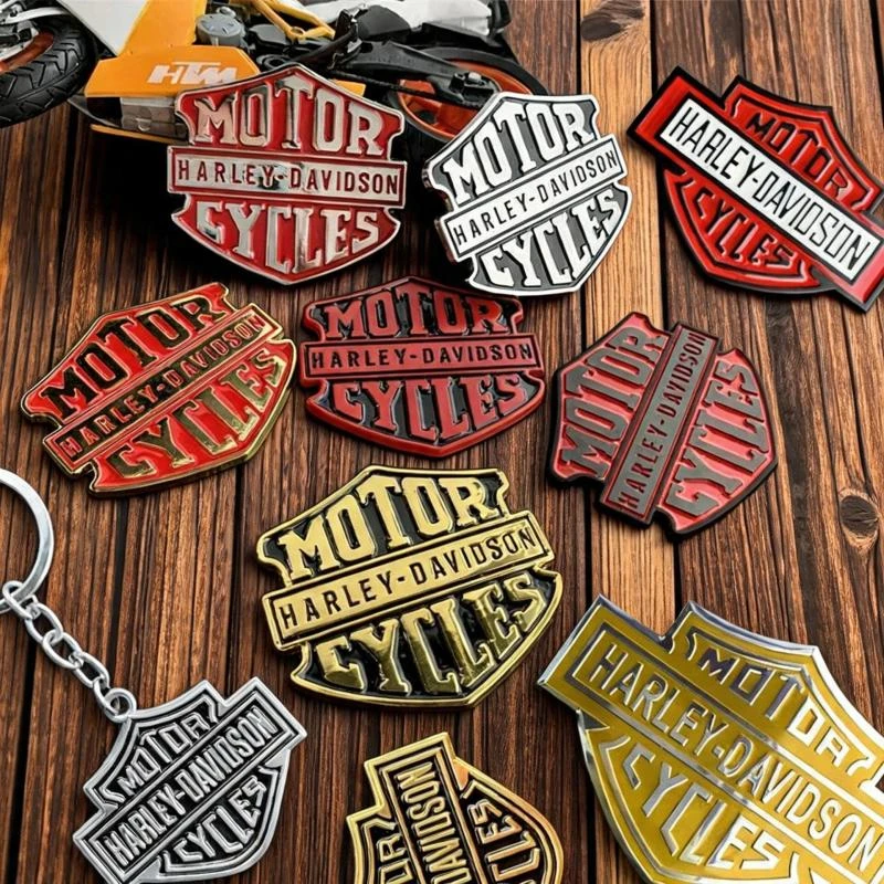 For Harley Davidson 3D Skull Skeleton Metal Aluminum Sticker Motorcycle Head Tail Fuel Tank Decorative Decal