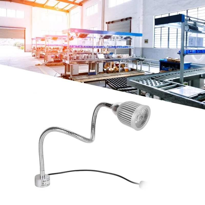 7W LED Sewing Machine Light Flexible Work Lamp With Magnet Base For Workbench Lathe