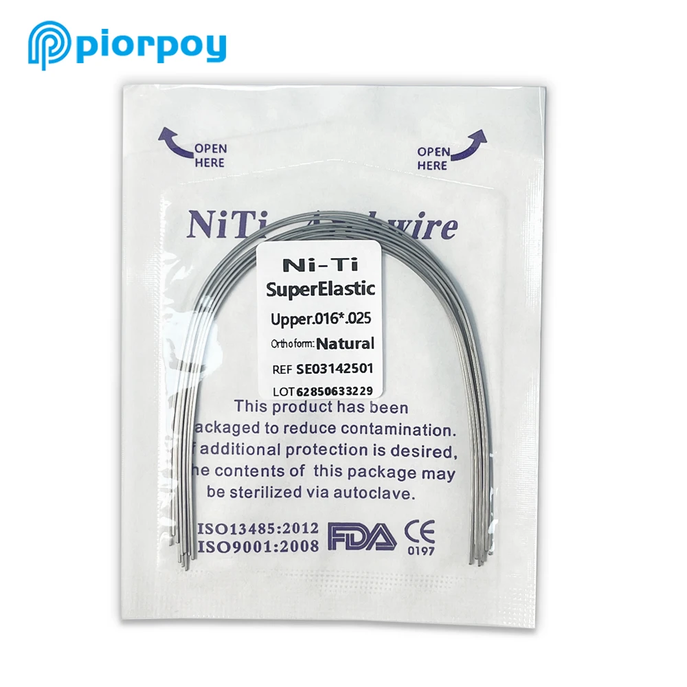 PIORPOY 10Pcs Orthodontic Dental Super Elastic Niti Arch Wires Natural Form Round Rectangular Arch Wires for Braces Dentist Tool