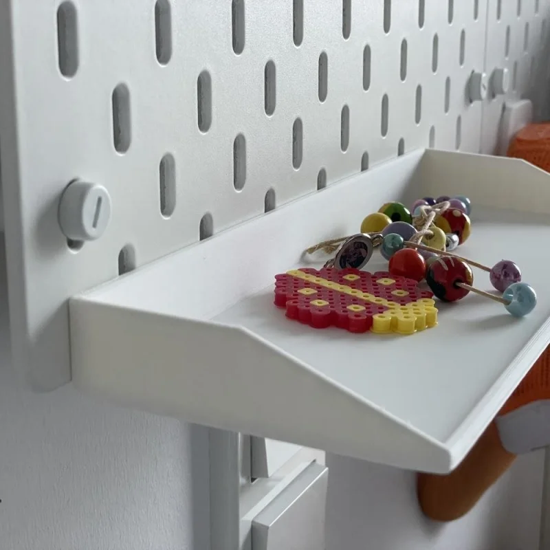 Wall Mount Storage Tray Compatible with Skadis Pegboard Small Parts Organizer Holder Garage Workshop Hardware Sorting Shelf