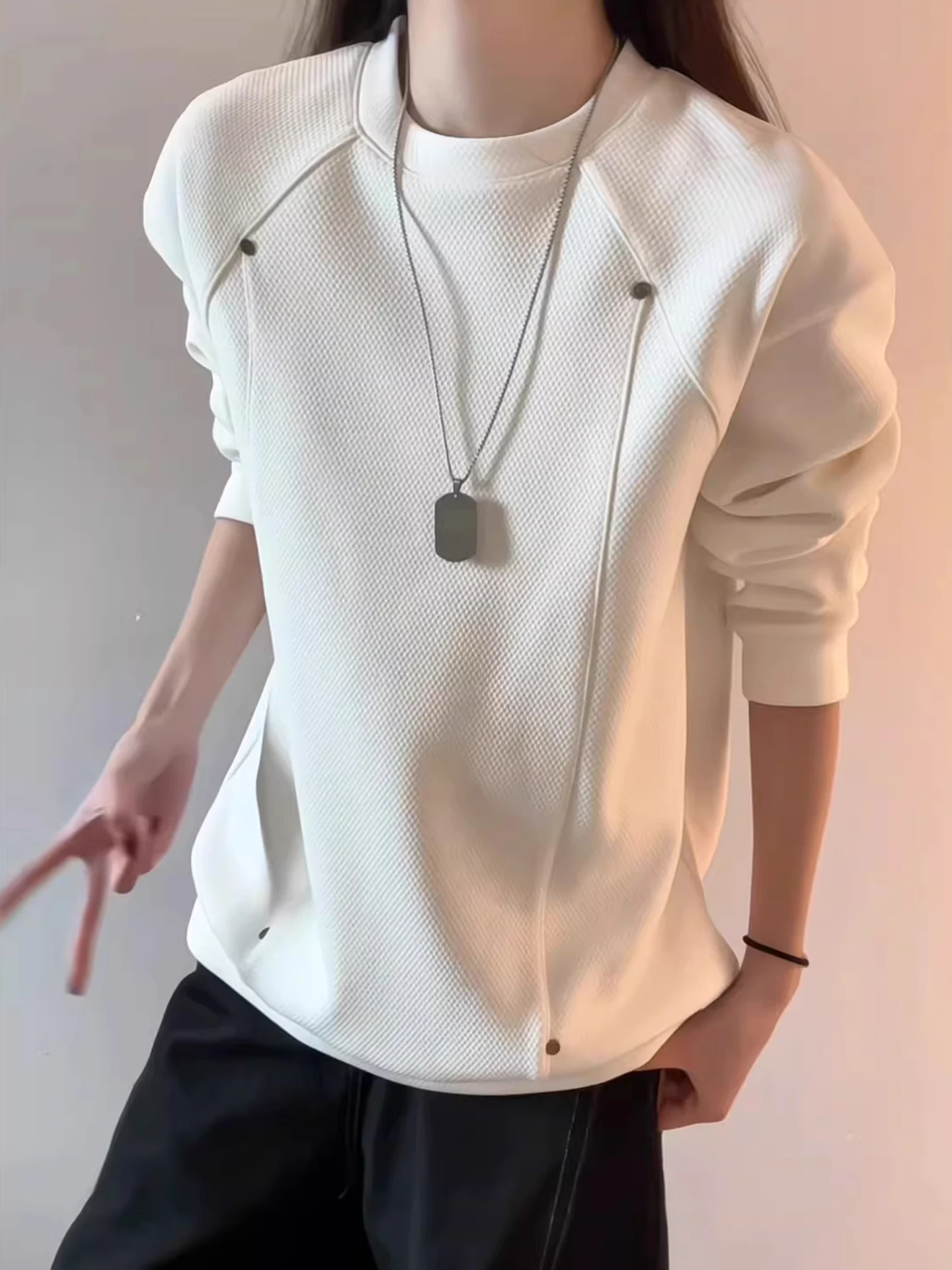 

Белый тяжелый свитшот Fce Lined Long Sve с кукурузным узором ex Winter Warm Base Layer irt American Sle oul...