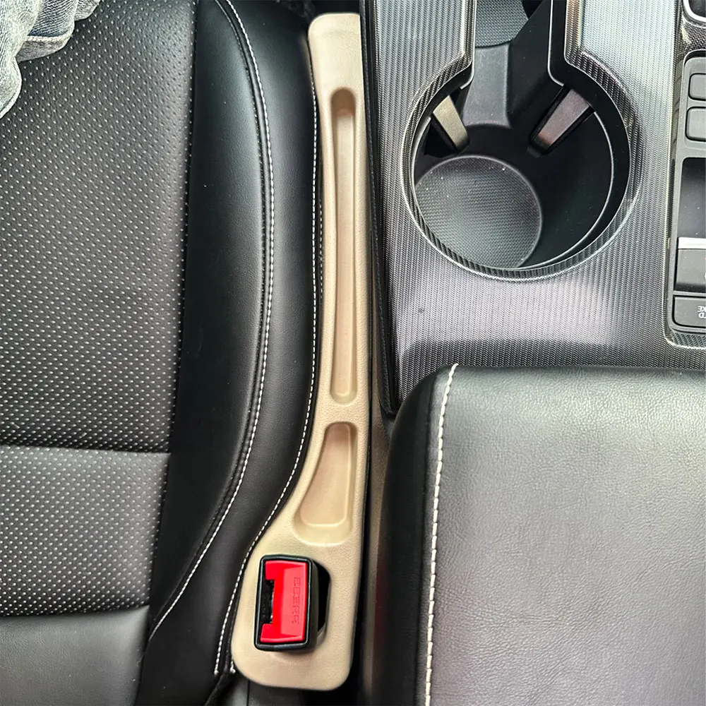1PC Beige Left Direction Car Gap Filler Leak Proof Auto Seat Gap Plug Strip Side Seam Car Seat Gap Storage Interior Decoration
