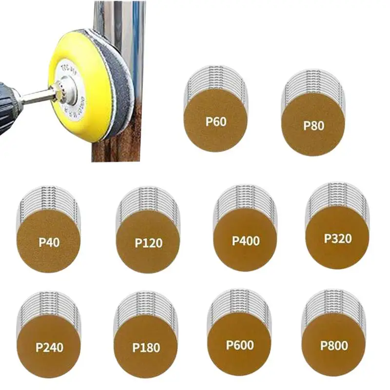 Drill Sanding Attachment 107 Pieces Sanding Drill Attachment 3 Inch Sanding Discs Sanding Block Sander Drill Attachment For