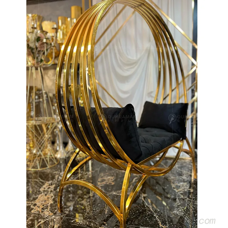 Italian stainless steel sprinkler shop household single sofa chair reclining and sleeping leisure chair swing chair