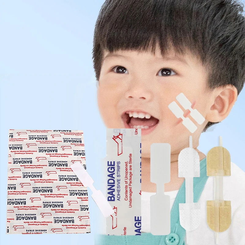 1/3/10/50 Patches Butterfly Closure Bandage Strips Adhesive Strip Stitch Bandages For Closing Skin Wounds With Non-Stick Pad