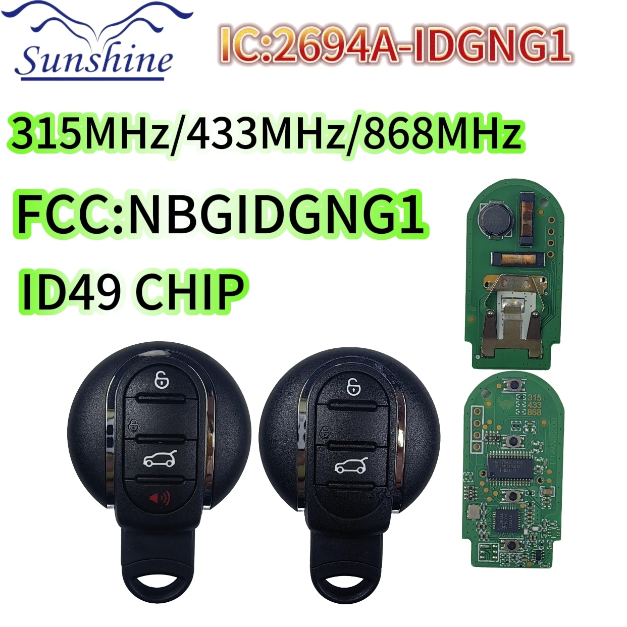 For NBGIDGNG Smart Remote Car Key/PCB Fob 315/434/868MHz ID49 For BMW Mini Cooper Countryman Clubman F-Series F55 F56 2015-2018