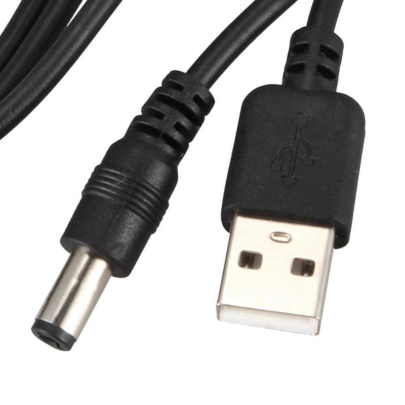 4X USB Cable 5.5Mm / 2.1Mm 5V DC Barrel Jack Power Cable (Black, 75Cm)