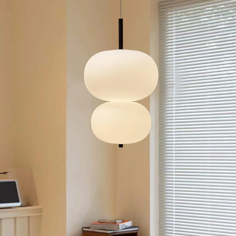 

Kobuc Nordic Design Living Room Pendant Light with Big Round Ball Glass Lampshade Creative Wood Chandelier Dining Room Bedside