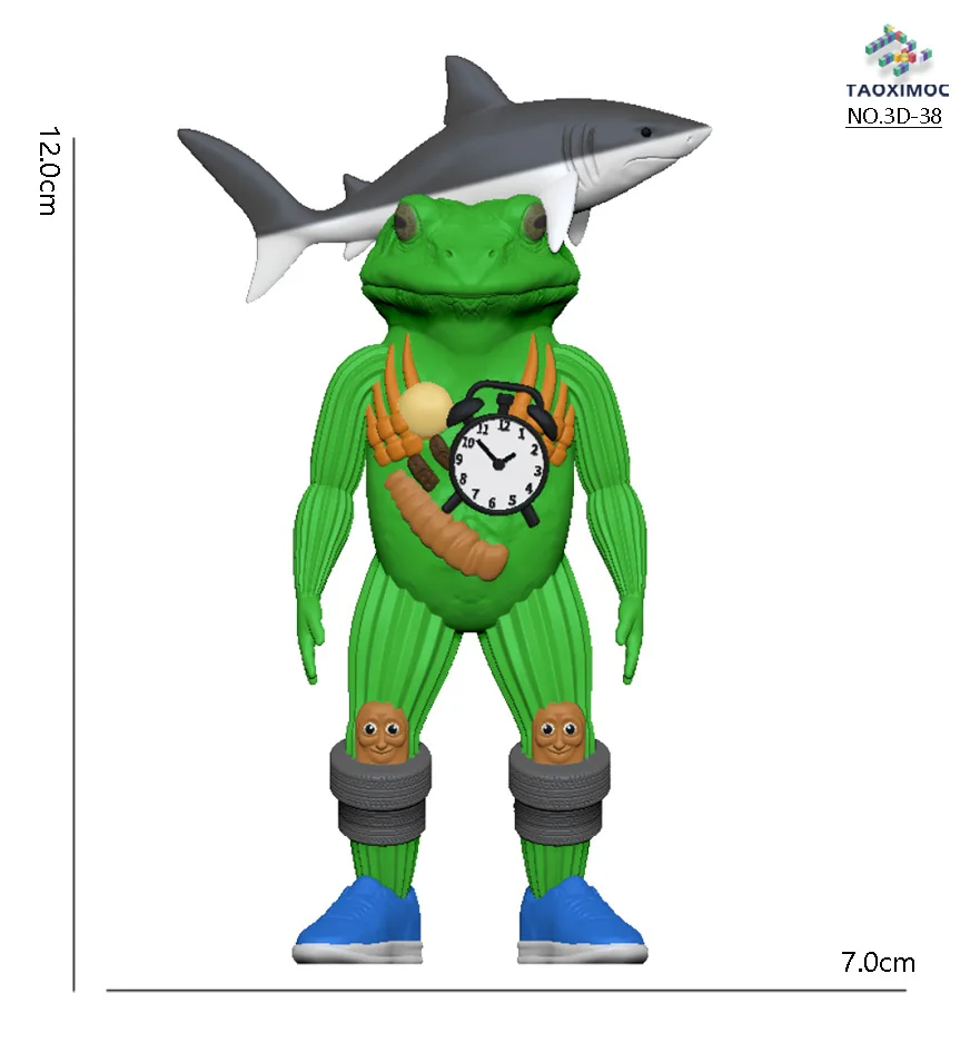Figurine de requin Shimpanzini Bananini imprimée en 3D, Tralalero Tralala Tung Sahur Fusion Monster, jouet, poupées assemblées Tung Mecha