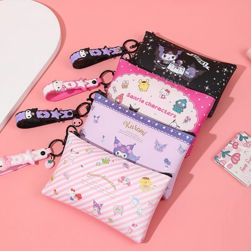 Nieuwe Sanrios Kuromi Anime Kawaii Mijn Melodie Meisjes Wassen Make-Up Tas Hellokittys Hangyodon Schattige Cartoon Split Reis Opbergtas Cadeau