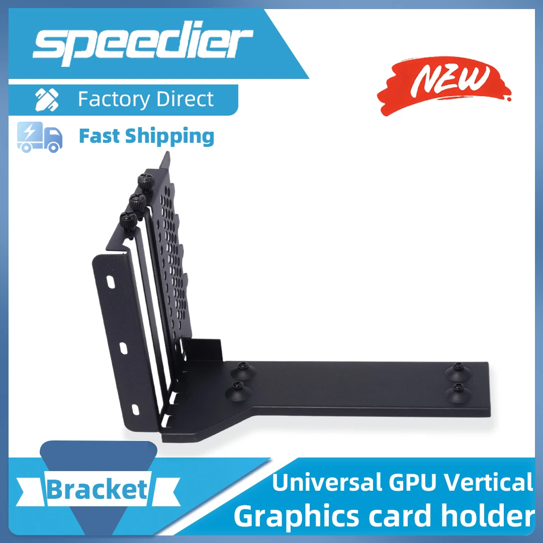 3 Slots Vertical GPU Mounting Bracket PC Graphics Card Holder Support PCI-E 3.0/4.0/5.0 X16 Flexible 90° Extension Cable