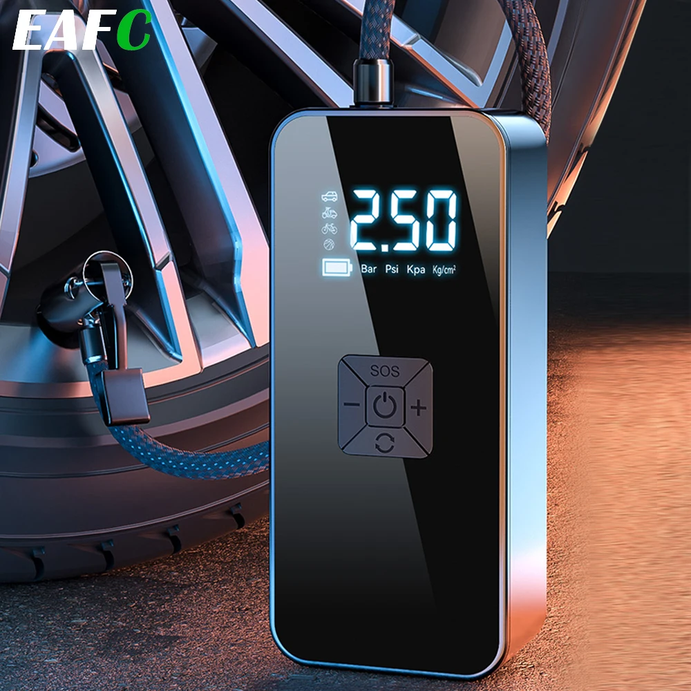 

EAFC портативный автомобильный воздушный компрессор беспроводной/проводной насос для накачивания шин цифровой дисплей для мотоцикла автомобильный мяч велосипедный насос для накачивания шин