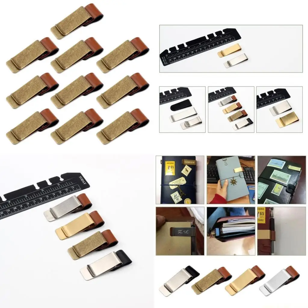 

10 шт., ручка с петлей и зажимами, металлический держатель для ручек, держатель для ручек для ноутбука, рукав для ручек, зажимы