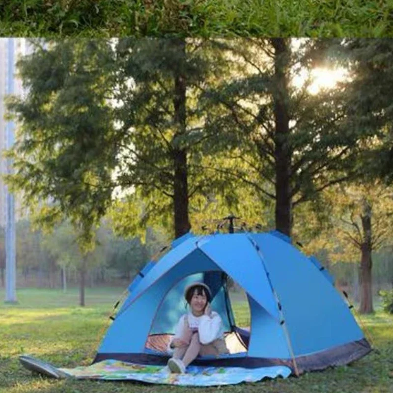 

Outdoor beach oxford cloth 3-4 people travel camping full set of equipment double-layer automatic 3-4 people tent camping tent