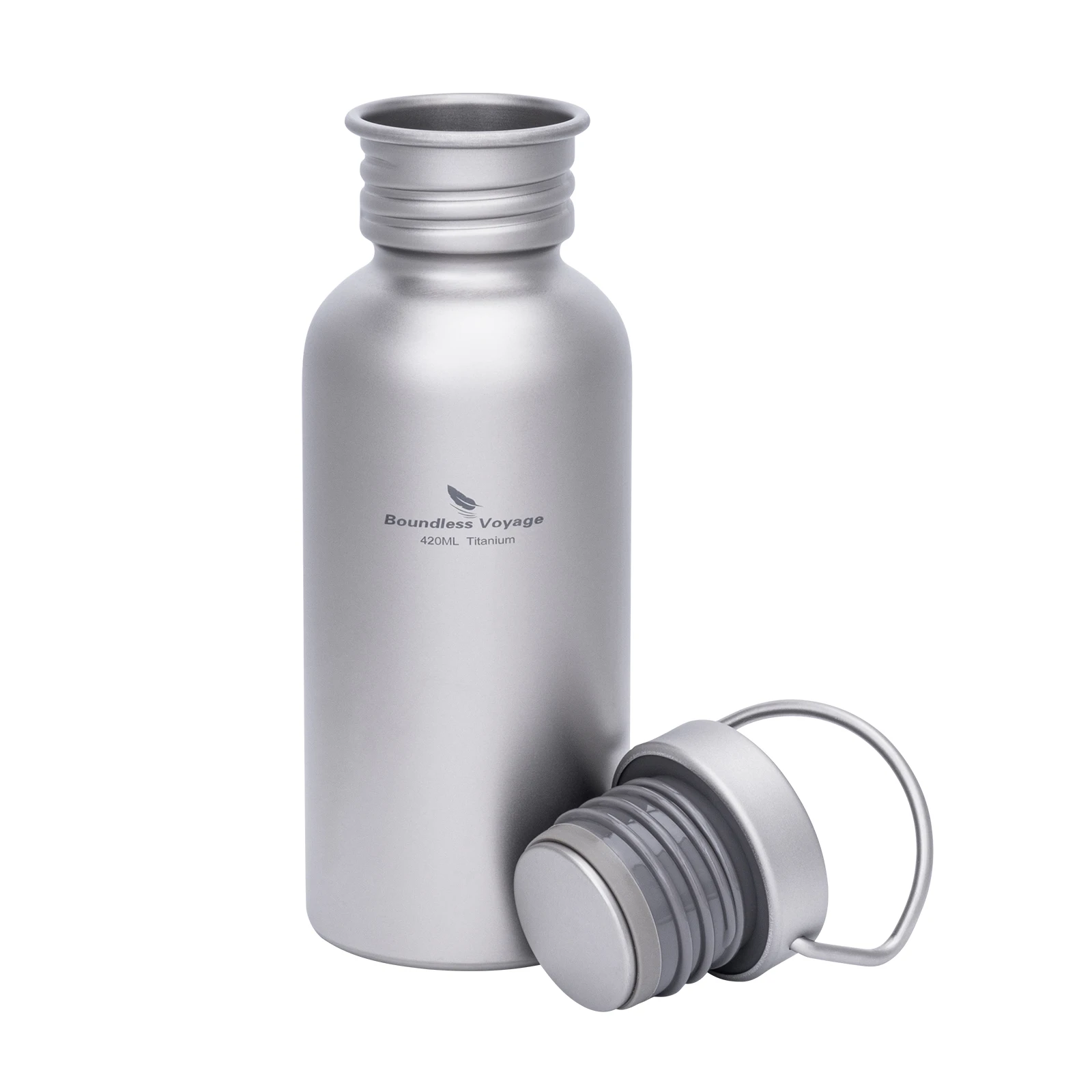 Boundless Voyage Titanium waterfles met brede opening, herbruikbare sportdrinkfles voor kamperen, wandelen, picknicken, klimmen, hardlopen - afbeelding 2