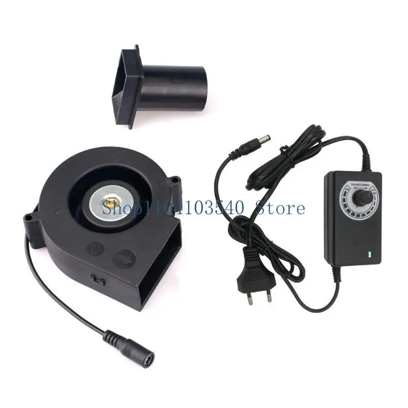 02DC BBQ Air Blower 12V Power Fan Controllers Ajusta Speed Controllers BBQ Fan EU Plug
