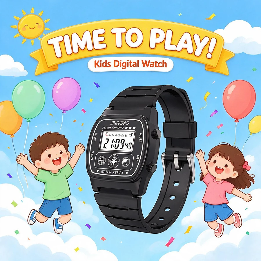 Kids Digital Watch 30M Waterproof LED Backlight Alarm Sports Wristwatch for Boys Girls Student Gift