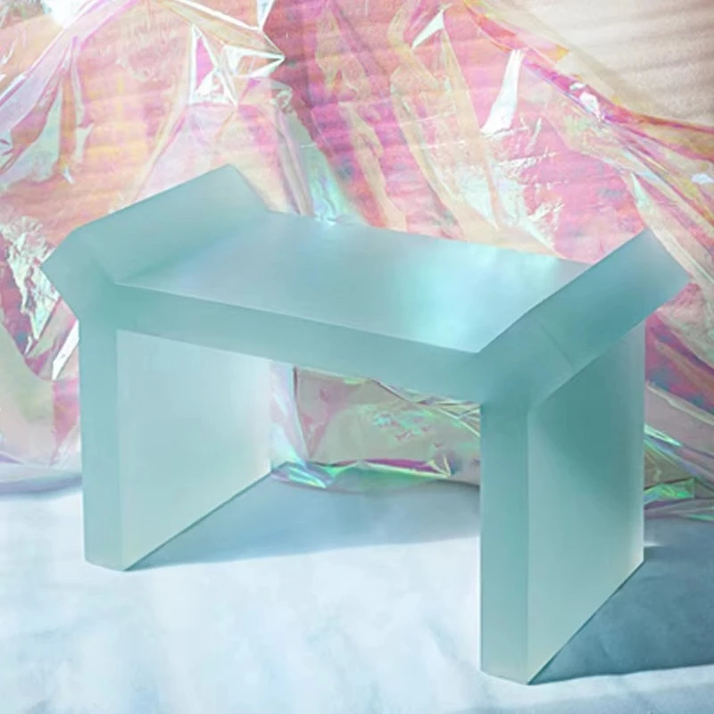 

Popular French Matte Color Acrylic Entrance Stool New Design Practical