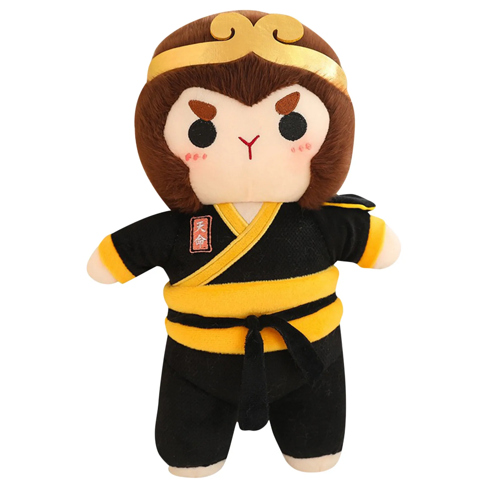 25/35CM Schwarz Cartoon Affe Plüsch Spielzeug Chinesische Mythische Geschichte Sonne Wukong Animation Puppe Junge Anime Fan geschenk