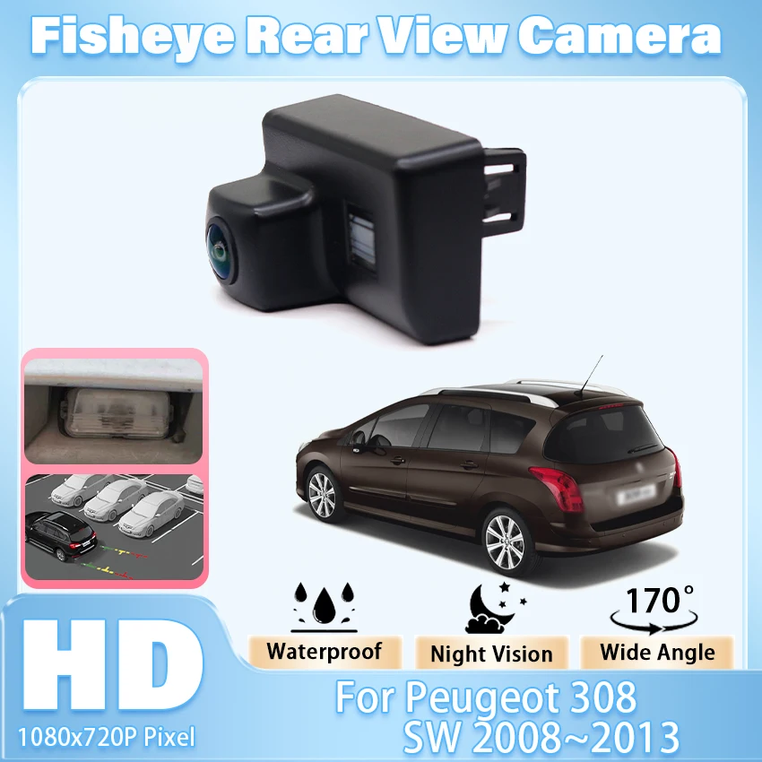 New ! Car Rear View Camera For Peugeot 308 SW 2008 2009 2010 2011 2012 2013 CCD HD Reverse Parking Camera License Plate Camera