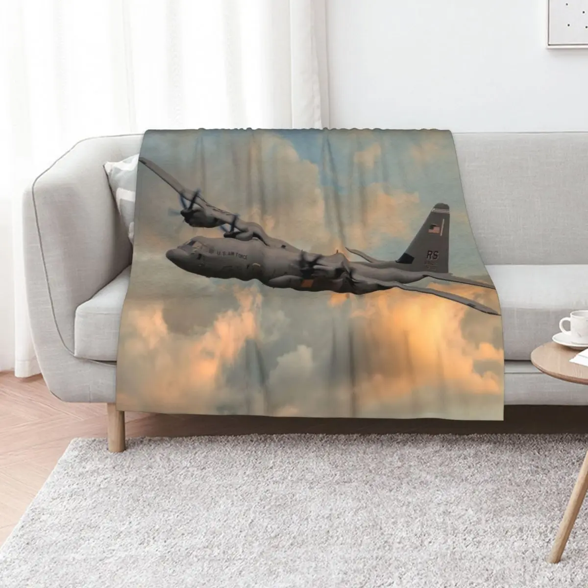 

USAF C-130 Hercules Throw Blanket Quilt For Sofa Thin for babies Hair Blankets