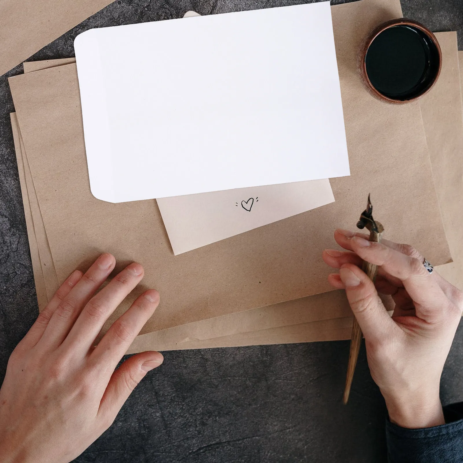 100Pcs Tear-Resistant Blank Letter Envelopes Paper Cash Envelopes Document Storage Bags Business School Celebration Use