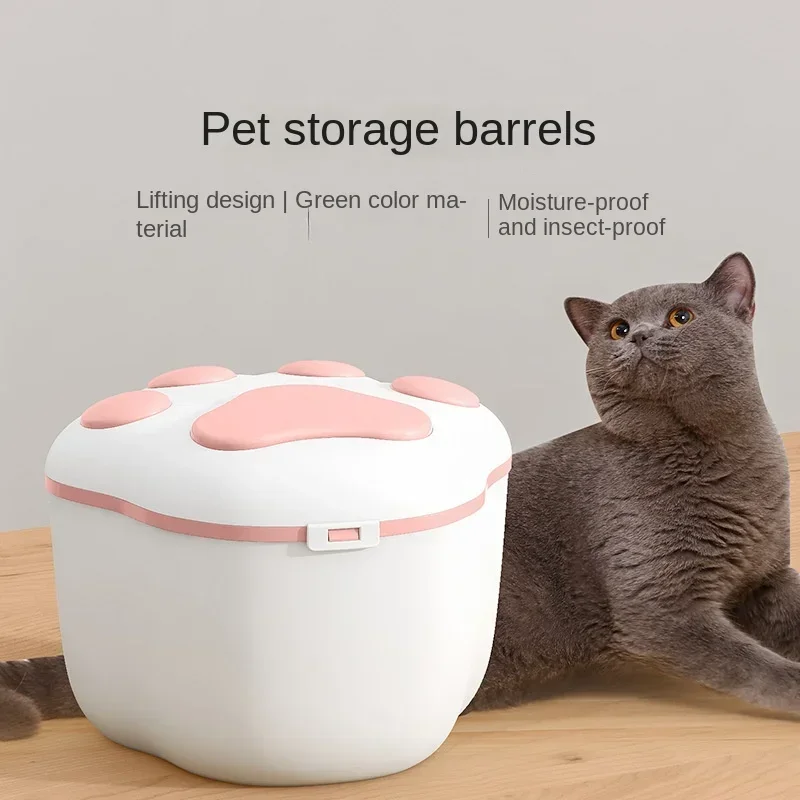 Pet Supplies Grain Storage Bucket Dog Food 8 To 10kg Cat Treats Plastic Storage Bucket Anti-insect Moisture-proof Cat Food Box