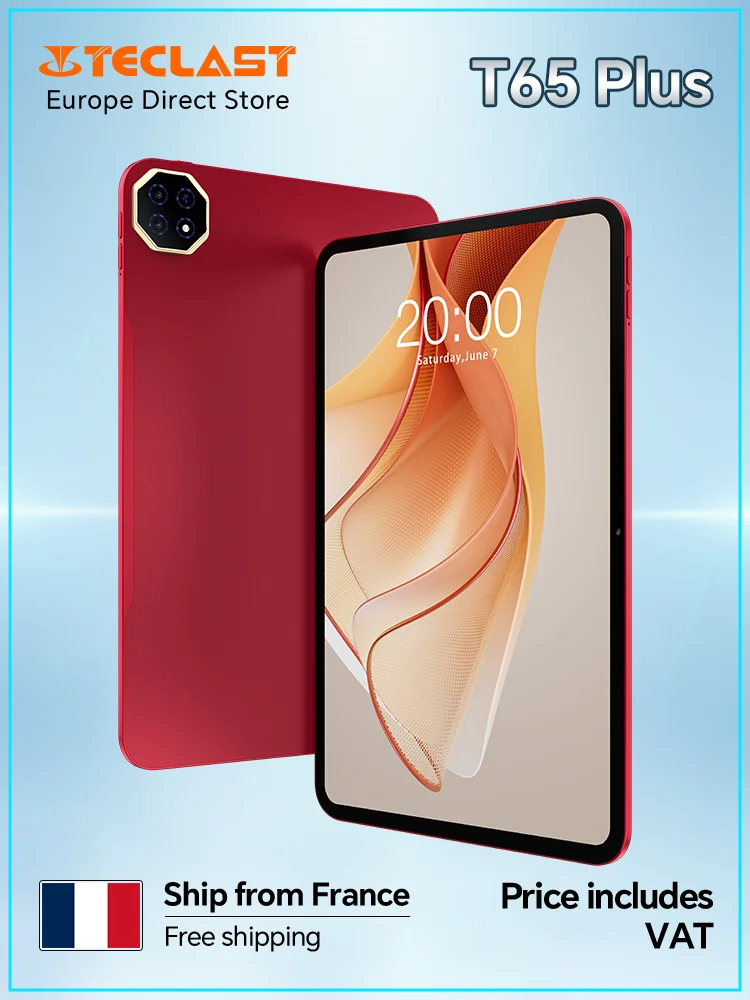 Teclast T65Plus 13,4" 120Hz Tablet, Android 15, 20GB RAM (8+12 uitbreidbaar), 256GB ROM, 10000mAh, 4G LTE, GPS, 13MP AI Camera, T65 Plus - afbeelding 2