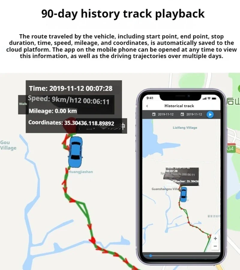 Car Vehicle GPS Tracker Locater Real-time Anti-Theft Tracking Monitor and Loss Prevention Tracker Car Positioning Tracker
