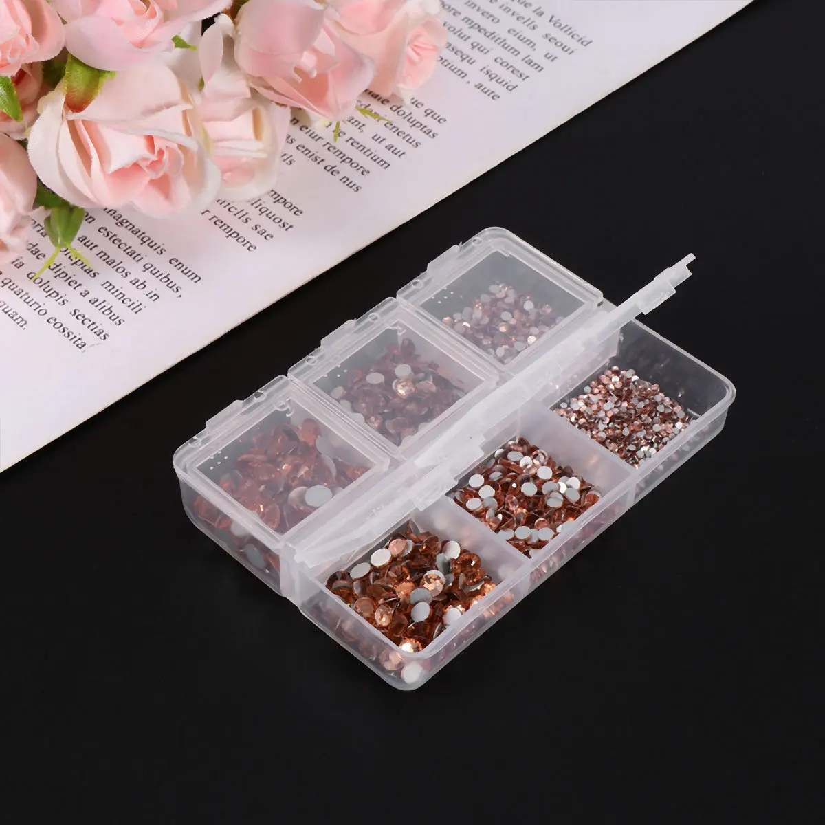 مسمار حجر الراين صندوق زجاجي ملون تدريبات مسطحة الظهر لمسمار الفن مانيكير ديكور Diy بها بنفسك اكسسوارات متعددة الاستخدام الحرفية الديكور