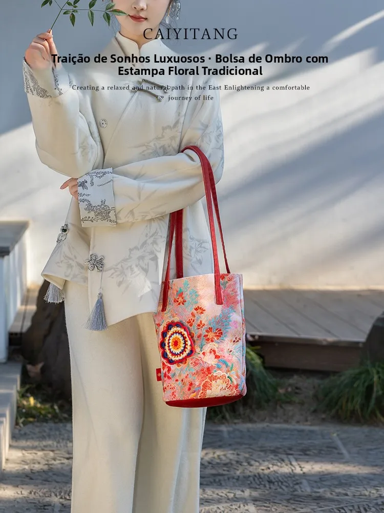 creative-handmade-hooked-flower-large-capacity-bucket-bag-chinese-style-mother's-day-gift-commuter-cultural-heritage-bag