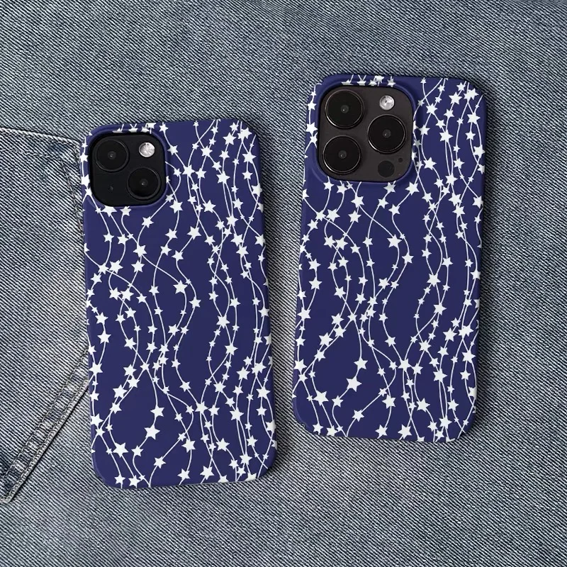 

Ins Korean Purple Starry Sky Case for IPHONE 17 16ProMax 15 14 13 12 11 PRO Plus Xr Acrylic TPU Two in One Magnetic Phone Cases