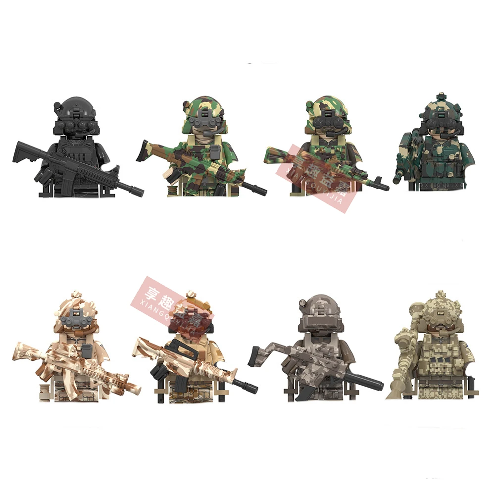 Military affairs Character Building Blocks Soldiers Camouflage Action Figure Accessories Model Bricks Toys For Kids WM6147WM2441