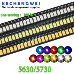 100pcs/lot SMD LED Diodes 5730 5630 Diode 5730 SMD LED Diodo Kit Green RED WARM White ICE Blue Yellow Pink Purple-UV Orange