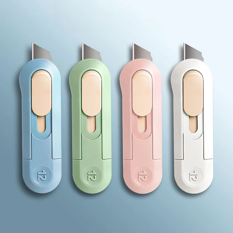 Portable Mini Paper Cutter Quality Artwork Knife Automatic Rebound Box Opener Pocket Cutter Unboxing Tools For Office and School