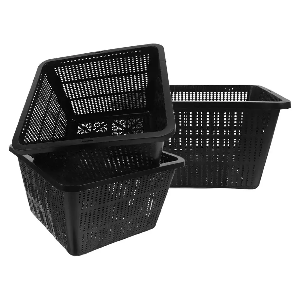 Lot de 3 paniers hydroponiques pour légumes : pots en filet perforé pour la plantation intérieure, paniers de culture légers en plastique, gain de place pour le jardin