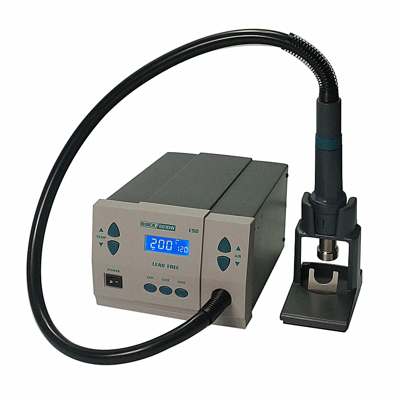 QUICK Spot 861DW Hot Air Rework Station 1000W Soldering Station Max. Air Flow 120L/Min Temperature Max 500℃ 220V 110V Optional