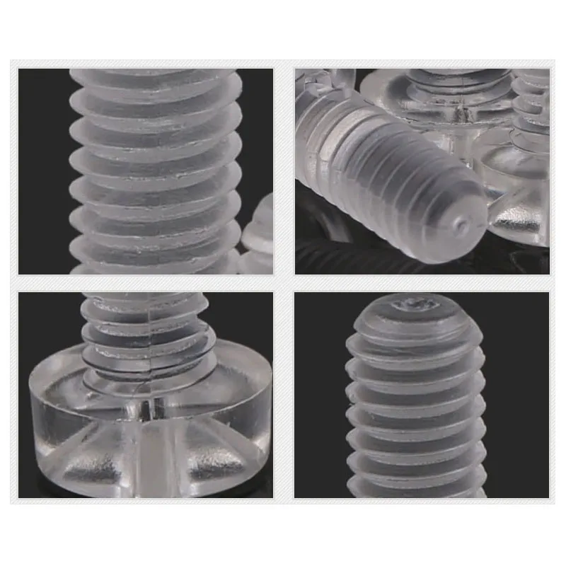 Dado esagonale e bullone a vite in acrilico/nylon - M3-M8, testa a croce rotonda