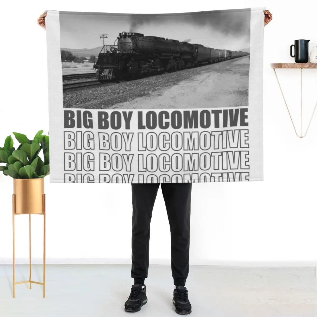 Big Boy Locomotive Throw Blanket Soft Plush Blanket as Housewarming Gift