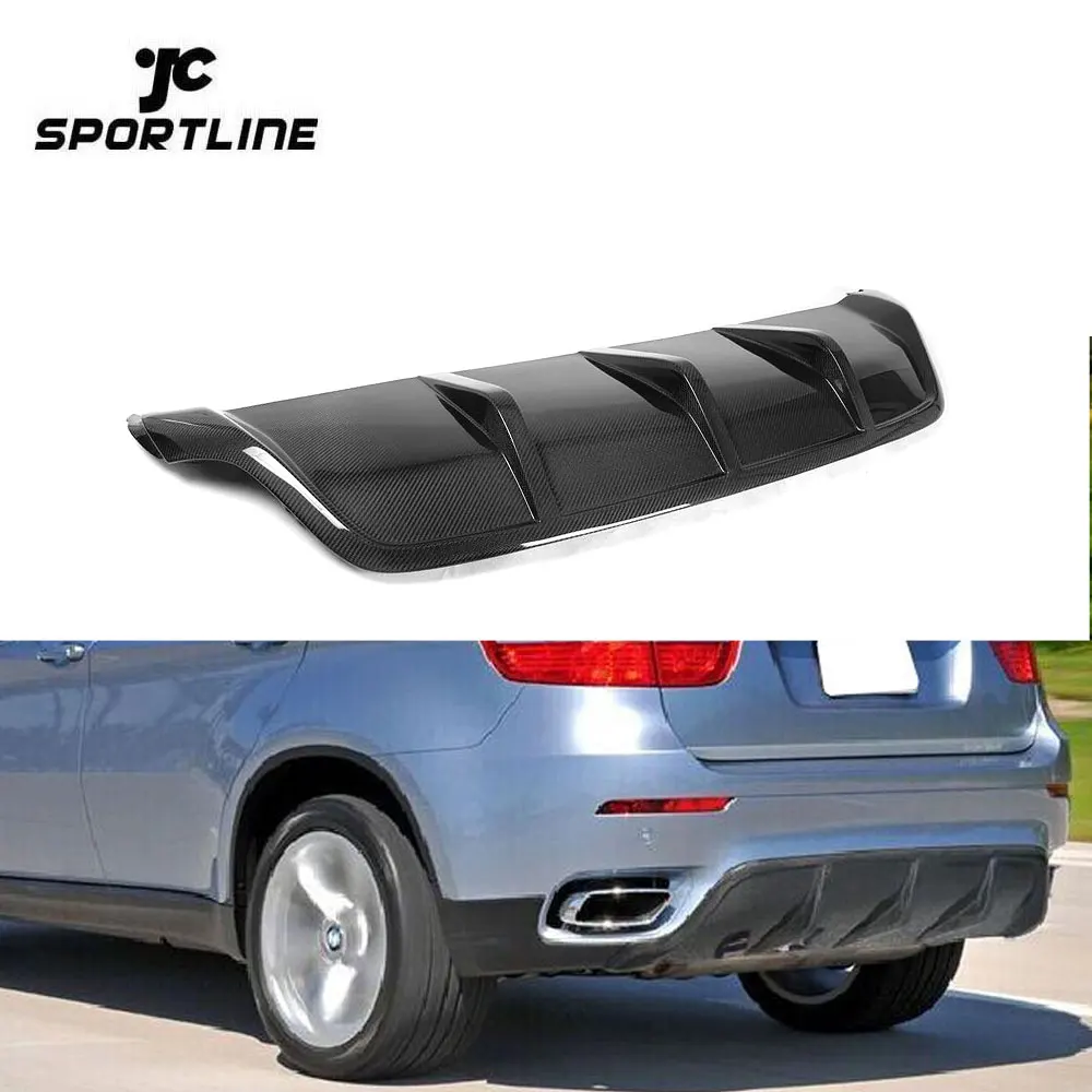 E71 X6 Carbon Fiber Rear Lower Diffuser Spoiler For BMW X6 08-14