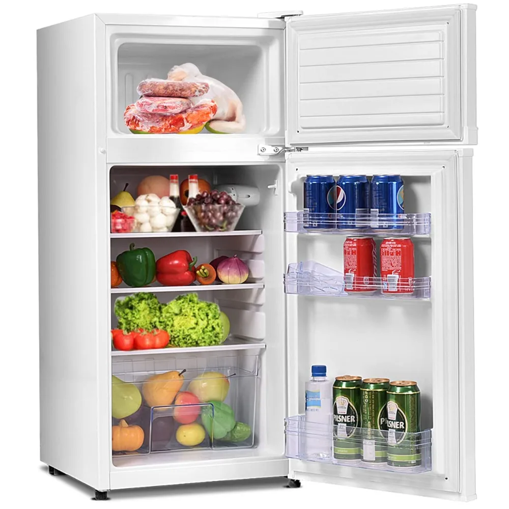 2024 New 3.4 Cu Ft. Unit Cold-rolled Sheet Mini Refrigerator with Freezer, Dorm Fridge with Adjustable Removable Shelves, White