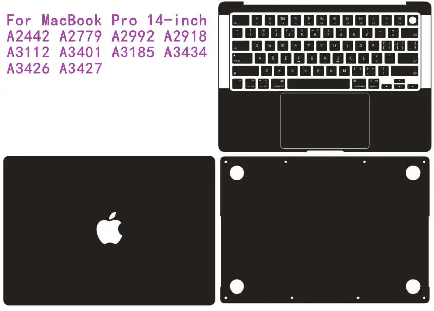 

Предварительно вырезанная виниловая наклейка/пленка для ноутбука MacBook Pro 14 дюймов A2779 A2992 A2918 A3112 A3401 A3185 A3434 A3426 A3427