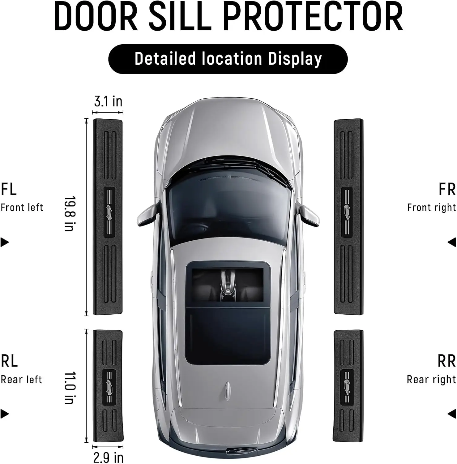 4PCS Door Sill Protector For Honda CRV 2017-2022 Hybrid (Include HEV) Accessories Matte Black ABS Material (Black Trim)