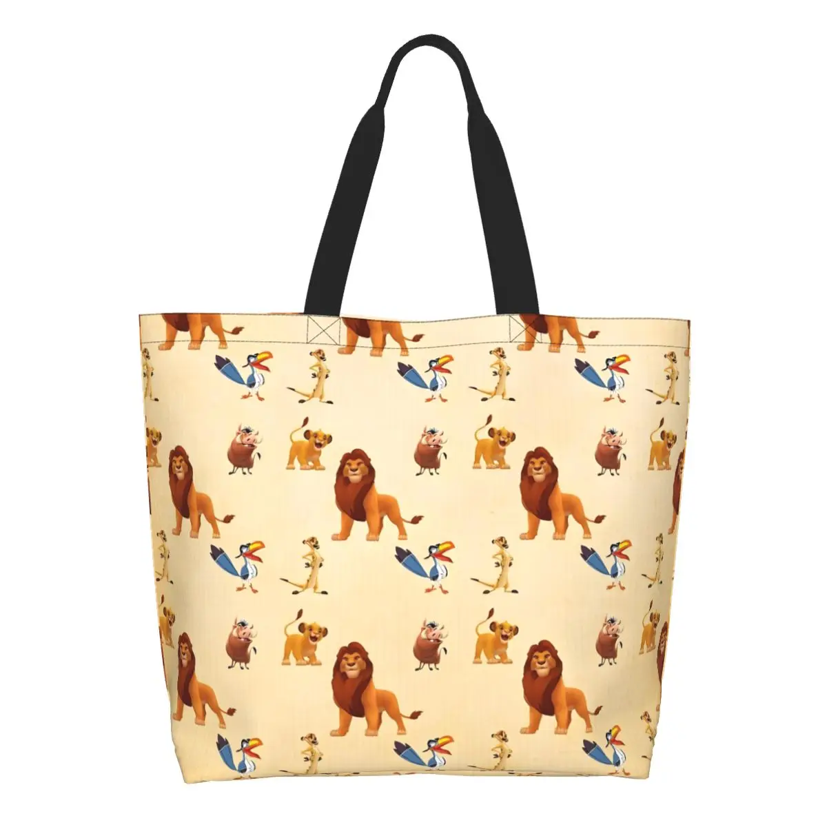 

Custom The Lion King Shopping Canvas Bags Women Washable Large Capacity Groceries Cartoons Tote Shopper Bags